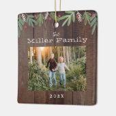 Ornement En Céramique Festif Noël Botanical Holiday Card (Gauche)