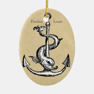 Ornement En Céramique Festina Lente - Faire de la hâte lentement