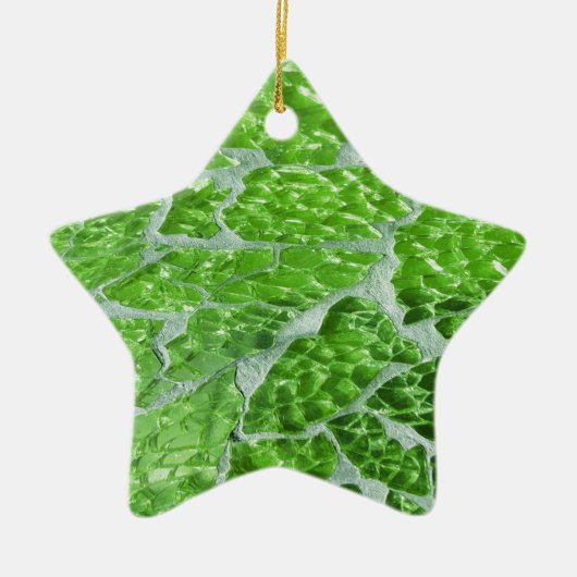 Ornement En Céramique Festive Chic Parties scintillant Green Stone Étinc (Devant)