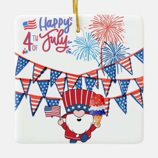 Ornement En Céramique Fête de l'Indépendance (Devant)