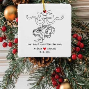 Ornement En Céramique Fête de Noël de la nouvelle mariée