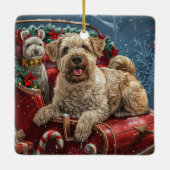 Ornement En Céramique Fête de Noël des chiens errants (Dos)