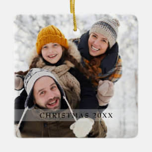 Ornement En Céramique Fête de Noël moderne Photo de famille Flèches de n