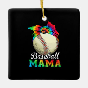 Ornement En Céramique Fête des Mères Baseball Maman Art Mère