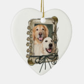 Ornement En Céramique Fête des pères - pattes en pierre - couronne et (Droite)