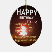 Ornement En Céramique Fête Fireworks avec message Merci (Droite)