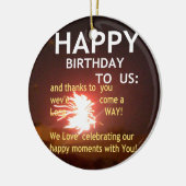 Ornement En Céramique Fête Fireworks avec message Merci (Gauche)