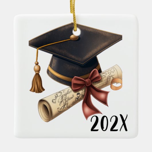 Ornement En Céramique Fêtes customisées Diplôme Noël (Devant)