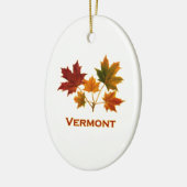 Ornement En Céramique Feuillage d'automne du Vermont - feuille d'érable (Gauche)