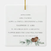 Ornement En Céramique Feuillage de pomme de pin Les noms de Dieu Chrétie (Dos)