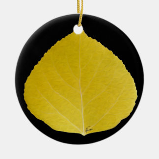 Ornement En Céramique Feuille d'Aspen jaune #5