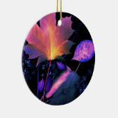 Ornement En Céramique Feuille d'automne en néon (Droite)