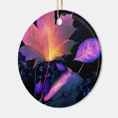 Ornement En Céramique Feuille d'automne en néon (Gauche)