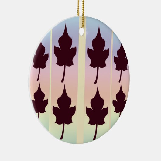 Ornement En Céramique Feuille d'érable avec arc-en-ciel (Droite)