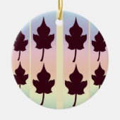 Ornement En Céramique Feuille d'érable avec arc-en-ciel (Devant)