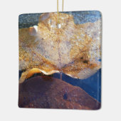 Ornement En Céramique Feuille d'érable jaune congelée Automne Nature (Gauche)