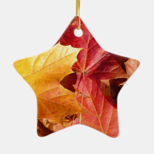 Ornement En Céramique Feuilles d'automne - Etonnant!