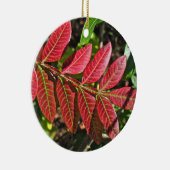 Ornement En Céramique Feuilles De Sumac À L'Automne (Droite)