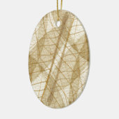 Ornement En Céramique Feuilles en dentelle beige crème pâle (Gauche)