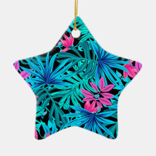 Ornement En Céramique Feuilles tropicaux