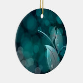 Ornement En Céramique Feuilles turquoise Bokeh (Droite)