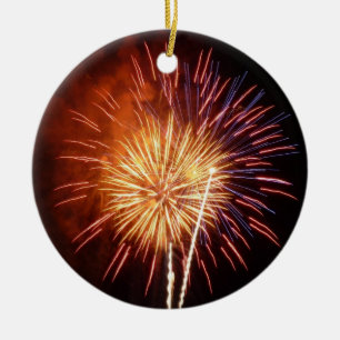 Ornement En Céramique Feux d'artifice Rouges, Blancs et Bleus I Patrioti