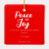 Ornement En Céramique Feux de Noël, baubles, cadeaux et coq (Dos)