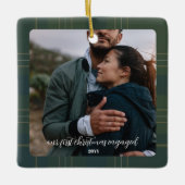 Ornement En Céramique Fiançailles à feuillage persistant | Tartan flanel (Devant)