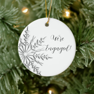 Ornement En Céramique Fiançailles Silver Winter Snowflake