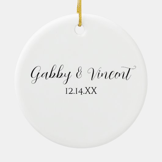 Ornement En Céramique Fiançailles Silver Winter Snowflake (Dos)