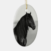Ornement En Céramique Fière Friesienne cheval d'étalon noir (Droite)