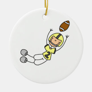 Ornement En Céramique Figure de bâton Football Jaune