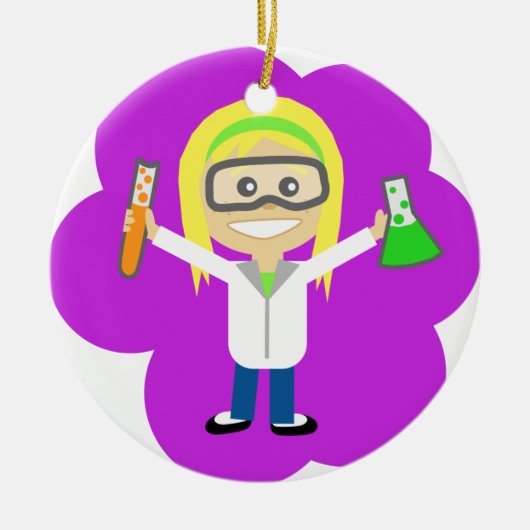 Ornement En Céramique Fille de la Science (Devant)