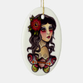 Ornement En Céramique fille gitane avec le papillon (Droite)