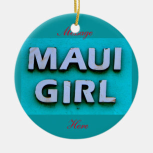 Ornement En Céramique fille maui verte personnalisée