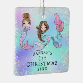 Ornement En Céramique Fille Sirène 1er Noël (Droite)