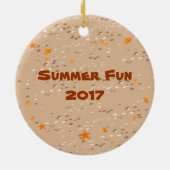 Ornement En Céramique Fille surf Big Wave avec dauphins (Dos)