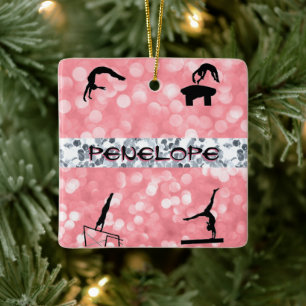 Ornement En Céramique Filles Gymnastique Événements Glitz et Glam