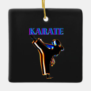 Ornement En Céramique Filles Karate Blur Abstrait