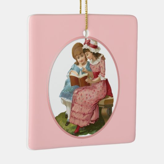 Ornement En Céramique Filles Lecture (Droite)