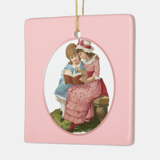 Ornement En Céramique Filles Lecture (Gauche)