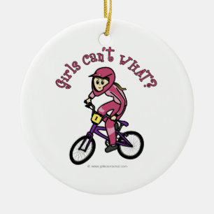 Ornement En Céramique Filles roses légères BMX