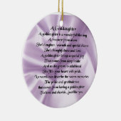 Ornement En Céramique Filleule en soie lilas (Droite)