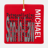 Ornement En Céramique Fils-en-Belle Extraordinaire CUSTOM (Dos)