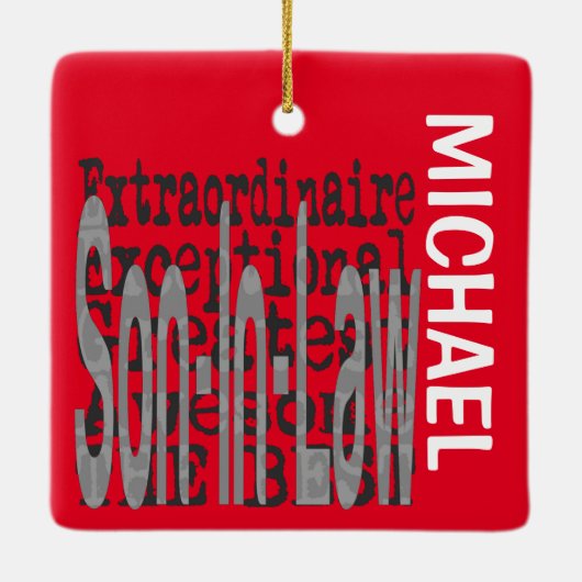 Ornement En Céramique Fils-en-Belle Extraordinaire CUSTOM (Dos)