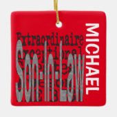 Ornement En Céramique Fils-en-Belle Extraordinaire CUSTOM (Devant)