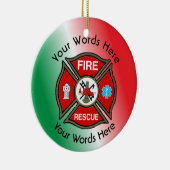 Ornement En Céramique Fire Rescue Cross Custom (Droite)