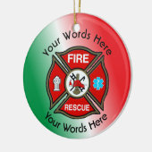 Ornement En Céramique Fire Rescue Cross Custom (Gauche)