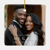 Ornement En Céramique First Christmas As Mr And Mrs Couple Photo (Dos)