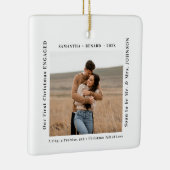 Ornement En Céramique First Christmas Engaged Couples Photo (Droite)